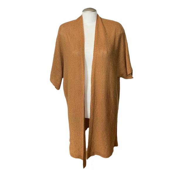 FOREVER 21 Clay Brown Mid Length Knitted Cardigan Size Small - Picture 3 of 10